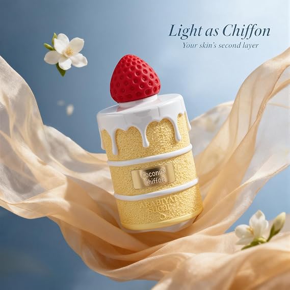 A CENTER Coconut Chiffon Eau de Parfum for Women - Long-Lasting 100ml Original Gourmand Cologne, Creamy Coconut & Vanilla Fragrances for Women | Arabian Perfume Inspiration