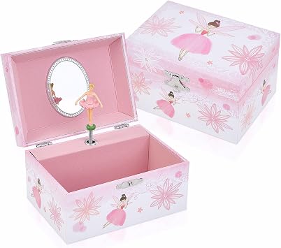 Girl's Gift Music Box with Spinning Ballerina,Fairy Design Musical Jewelry Box for Kids Jewel Storage,Toys for Girls