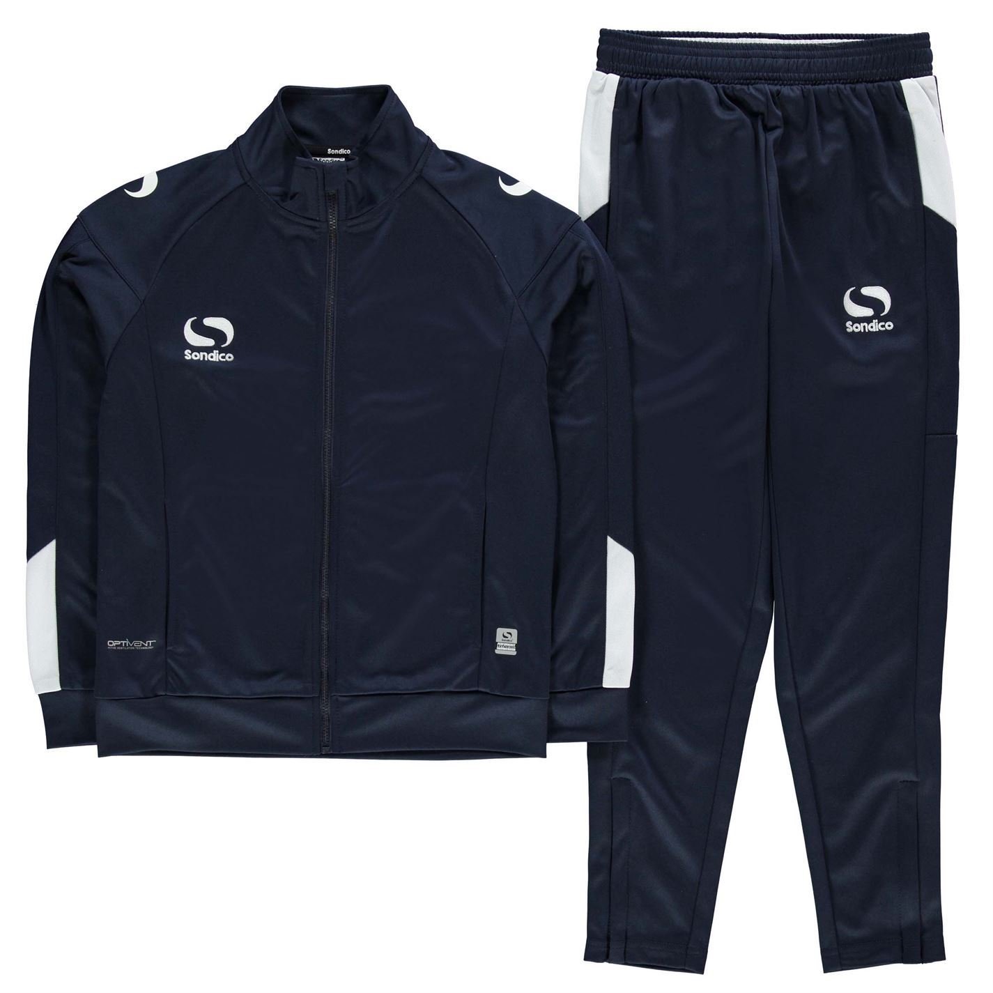 Sondico Kids Strike Tracksuit Long Sleeve High Neck Zip Warm Sports Training Navy 11-12 Yrs