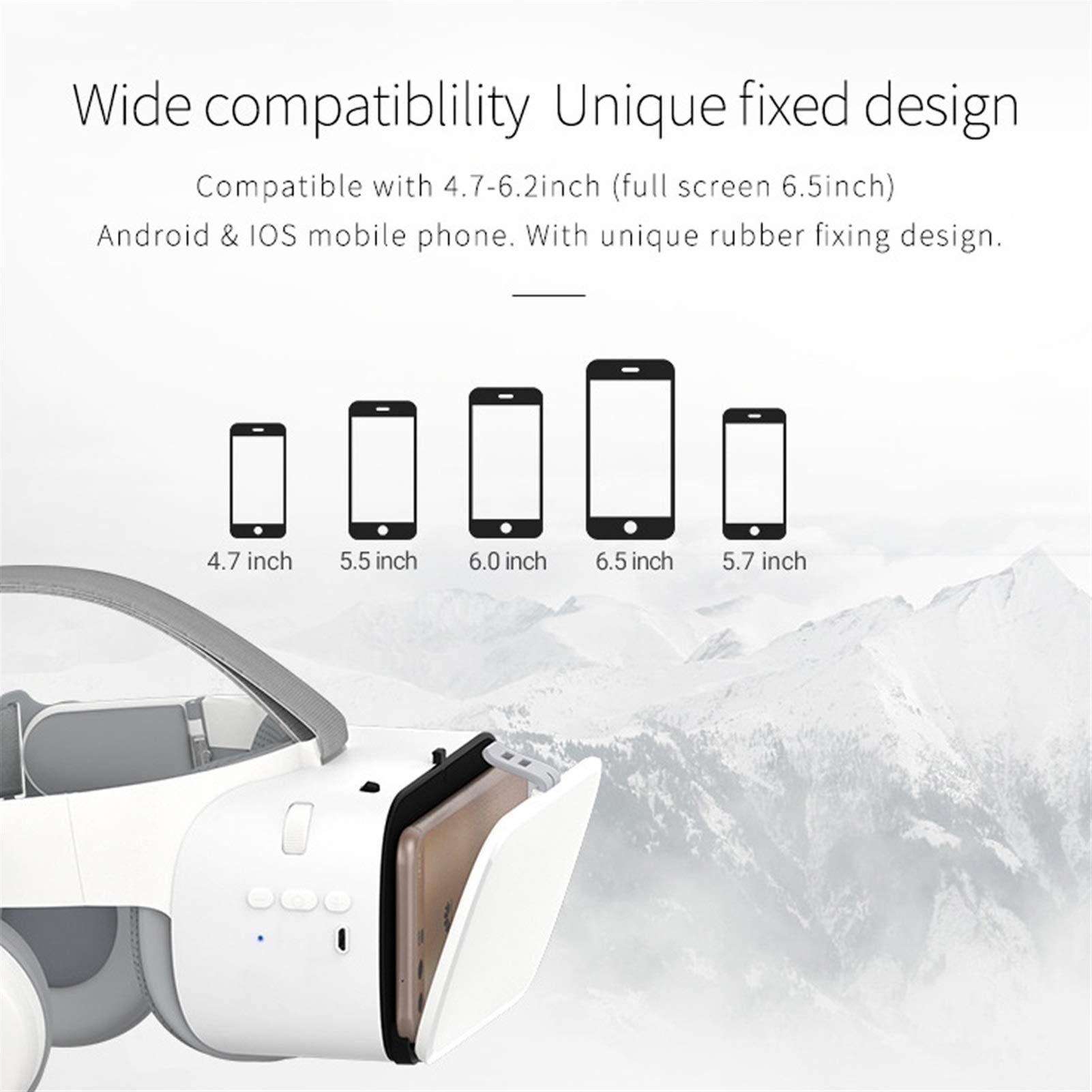 RSGK Gafas virtuales 3D VR, Controlador Bluetooth, Adecuado para películas y Videojuegos 3D VR, Gafas de Realidad Virtual General para niños y Adultos