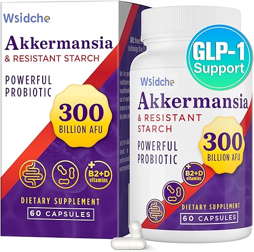 300 mil millones de AFU Akkermansia Muciniphila - Probióticos vivos para mujeres y hombres, probióticos Akkermansia para digestivo, intestino,