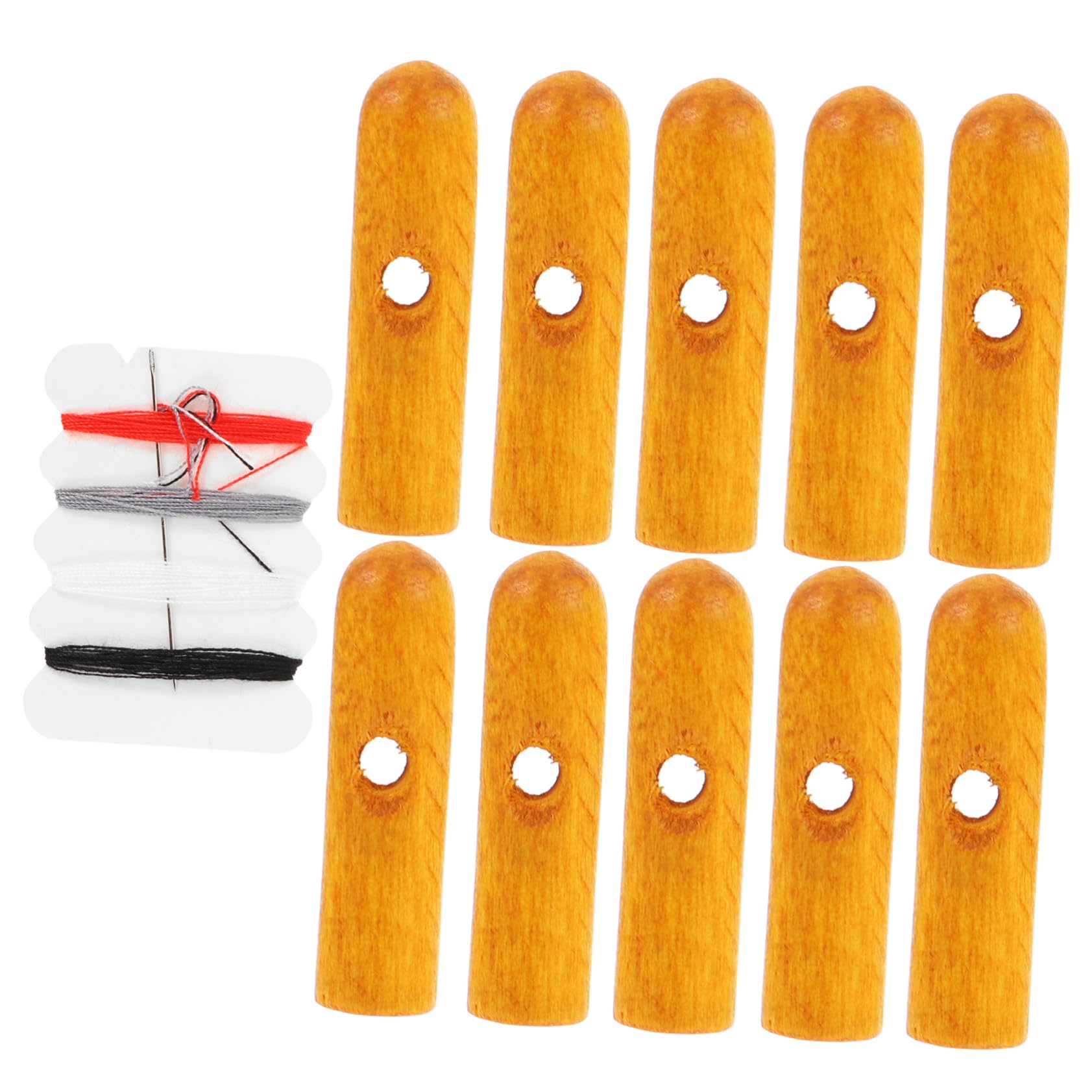 Gatuida 10 Pcs Wood Parasol Umbrella Tail Beads, Folding Umbrella Tail Repair Parts, Bone Covers for Replacement and Repair Use
