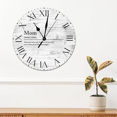 Miniatura 103 de Reloj de pared de PVC con definición de cuñado, reloj de pared redondo con citas espirituales, números romanos, tipografía, arte de pared, 8.8