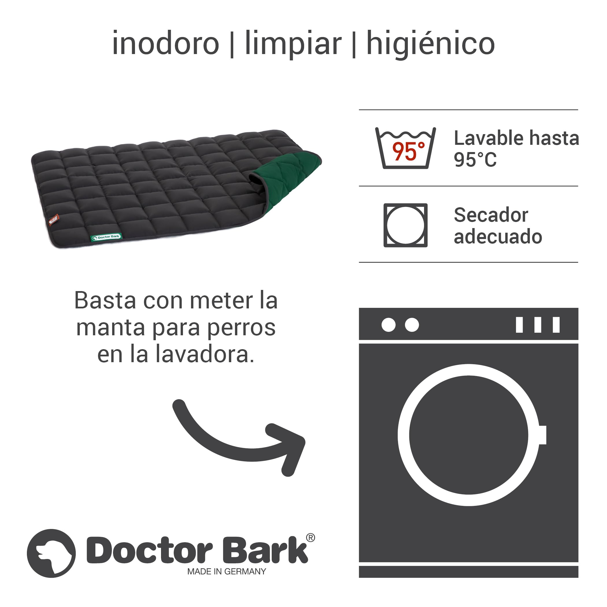 Doctor Bark Manta de Perros, Robusto, Lavable a 95 ° C - Disponible en Diferentes tamaños y Colores
