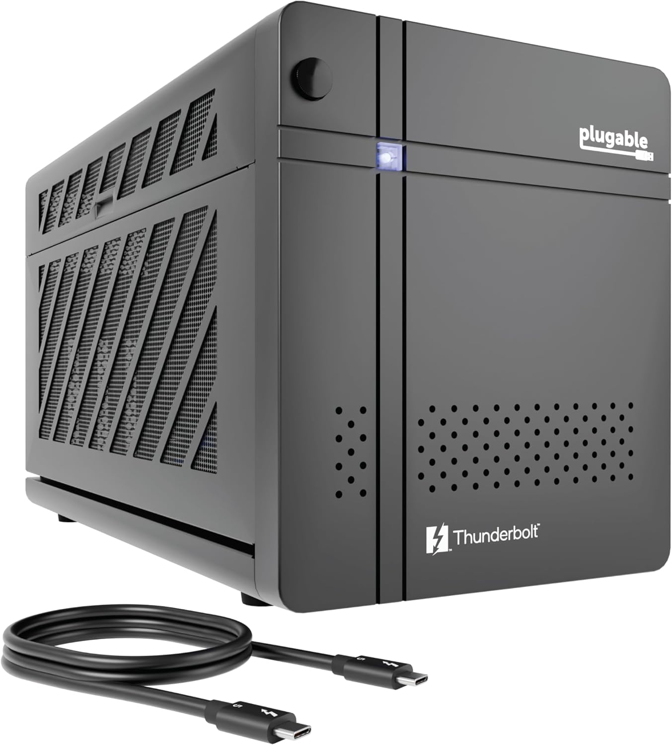 Plugable Thunderbolt 5 AI eGPU Enclosure & Dock: 80Gbps, 850W PSU Included, TAA Compliant for Windows 11, NVIDIA and AMD Cards (96W Power Delivery, 2.5Gbps Ethernet, 850W PSU, USB Hub) TBT5-AI