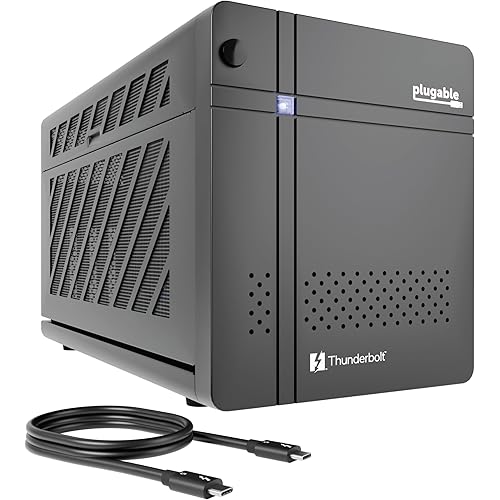 Plugable Thunderbolt 5 AI eGPU Enclosure & Dock: 80Gbps, 850W PSU Included, TAA Compliant for Windows 11, NVIDIA and AMD Cards (96W Power Delivery, 2.5Gbps Ethernet, 850W PSU, USB Hub) TBT5-AI