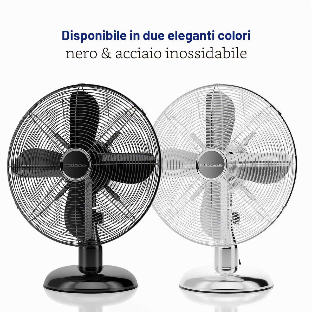 Ventilatore da tavolo di design in acciaio inossidabile 30 cm Proficare PC-VL3063M-Nero