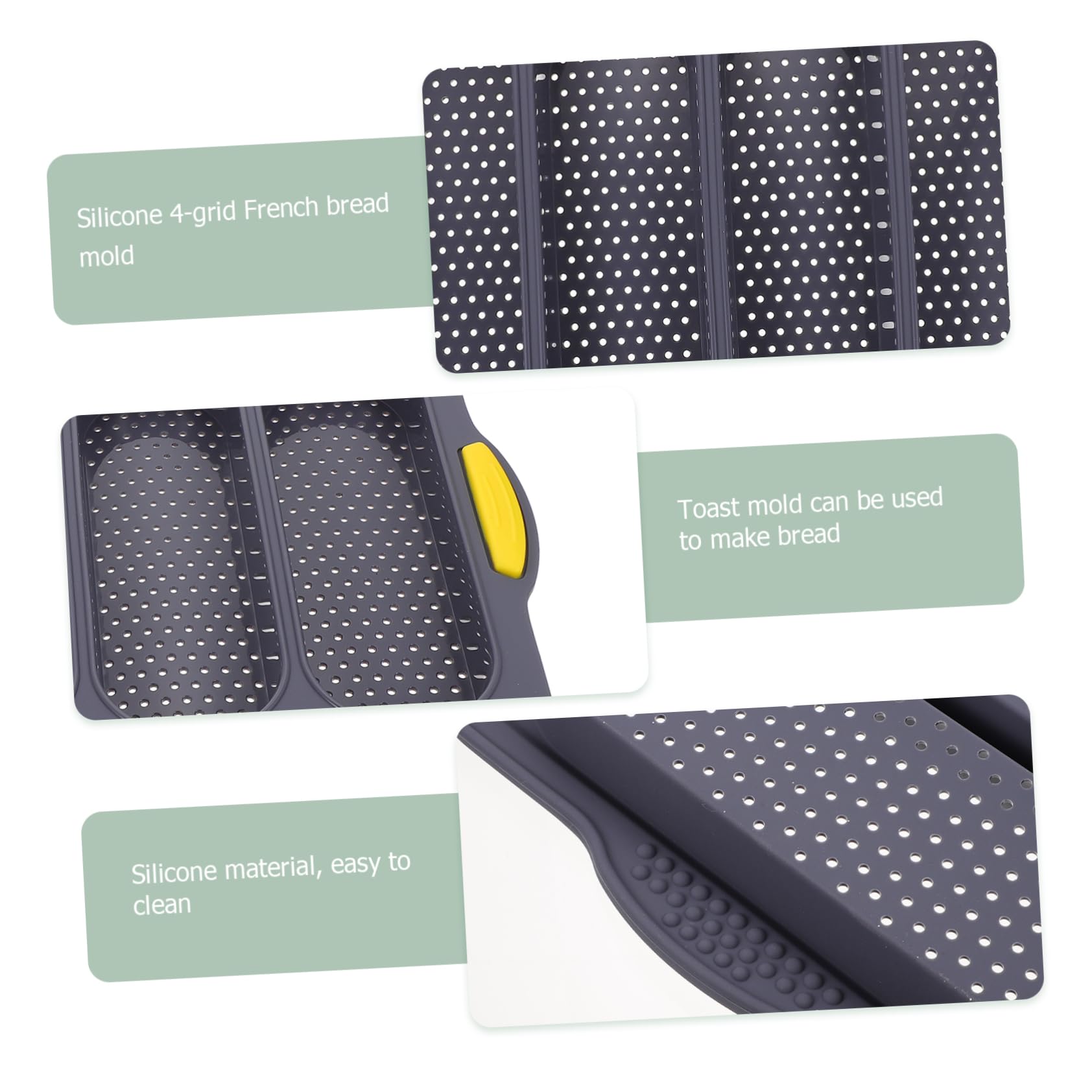 Cabilock French Bread Non Stick Slot Baking Tray for Toast Baguette Easy to Clean Heat for Home Professional Use