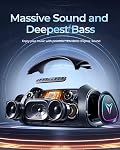 YEAHBOX Sonic Boom MAX 300W Max Grand haut-parleur Bluetooth, Bass massif, IPX66 Haut-parleur portable étanche avec sous-woofer/EQ/Fast Charge, haut-parleurs sans fil extérieurs