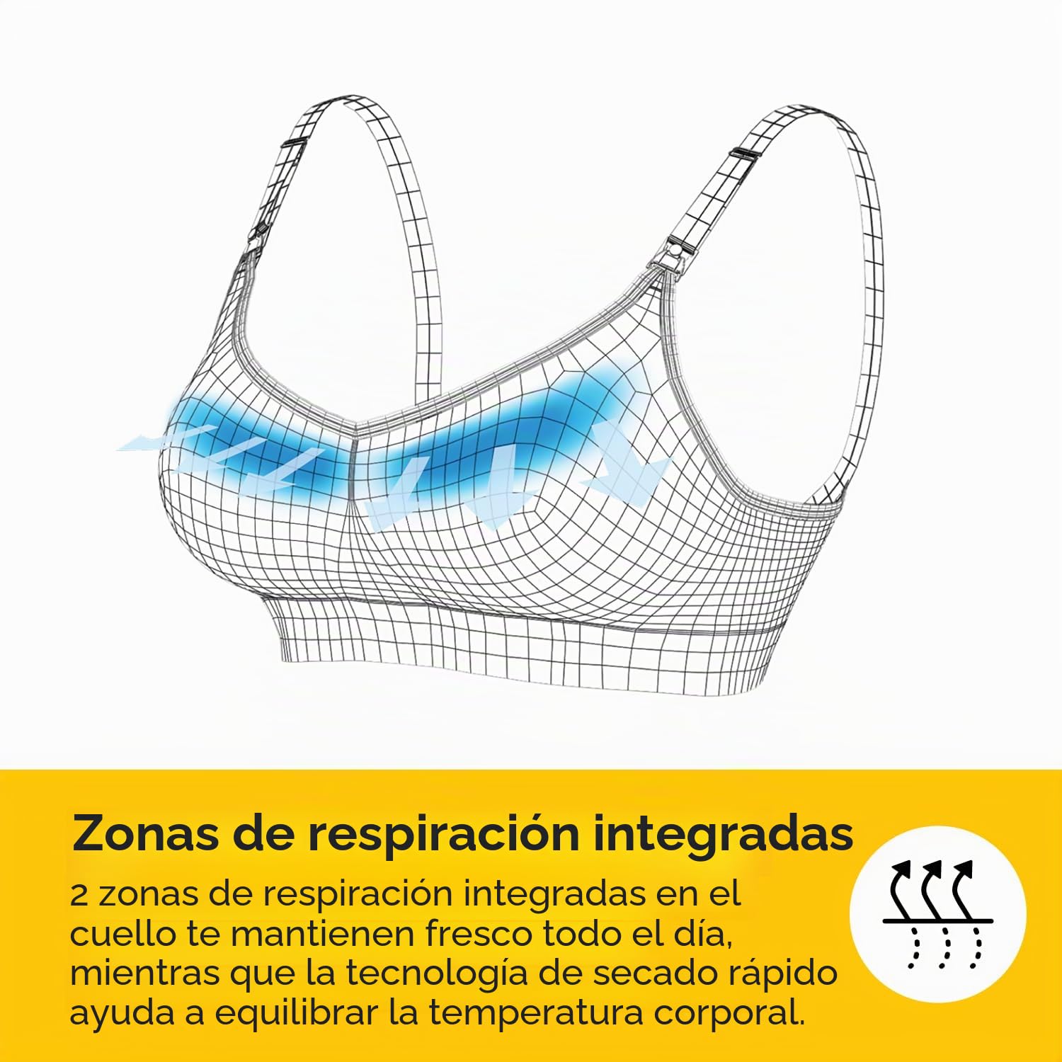 Medela Sujetador de Maternidad y Lactancia Keep Cool, sin Costuras, con 2 Zonas de transpiración, Tela Suave al Tacto, para un Soporte cómodo