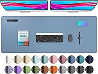 Vista 55 de Aothia Protector de escritorio de cuero, alfombrilla para ratón, alfombrilla de escritorio de oficina, secante de escritorio de cuero PU