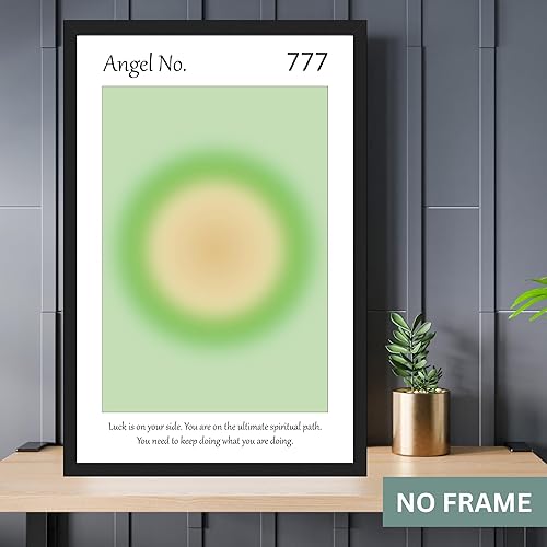 Miniatura 2 de 777 Angel Number Wall Art Poster, Energy Aura Gradient Posters Print, Spiritual Vibrant Gradient, Astrology, Spirit Guide, Spirituality Poster for