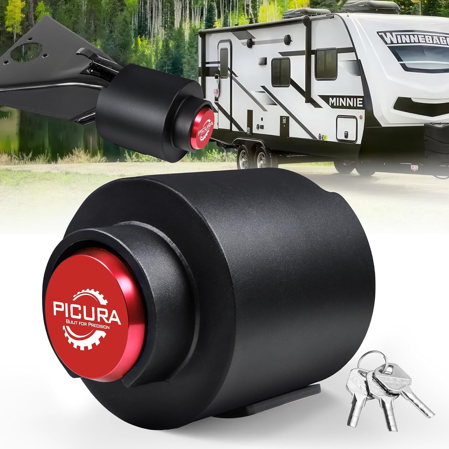 Heavy Duty Trailer Coupler Lock For 2" & 2-5/16" Hitches - Anti-Theft Solid Steel Hitch Lock 11 thumbnail image