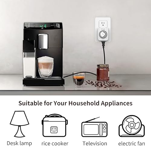 Miniatura 6 de TiFFCOFiO Temporizadores mecánicos de interior para tomas de corriente, enchufe de 2 clavijas, temporizador de luz de repetición diaria para luces