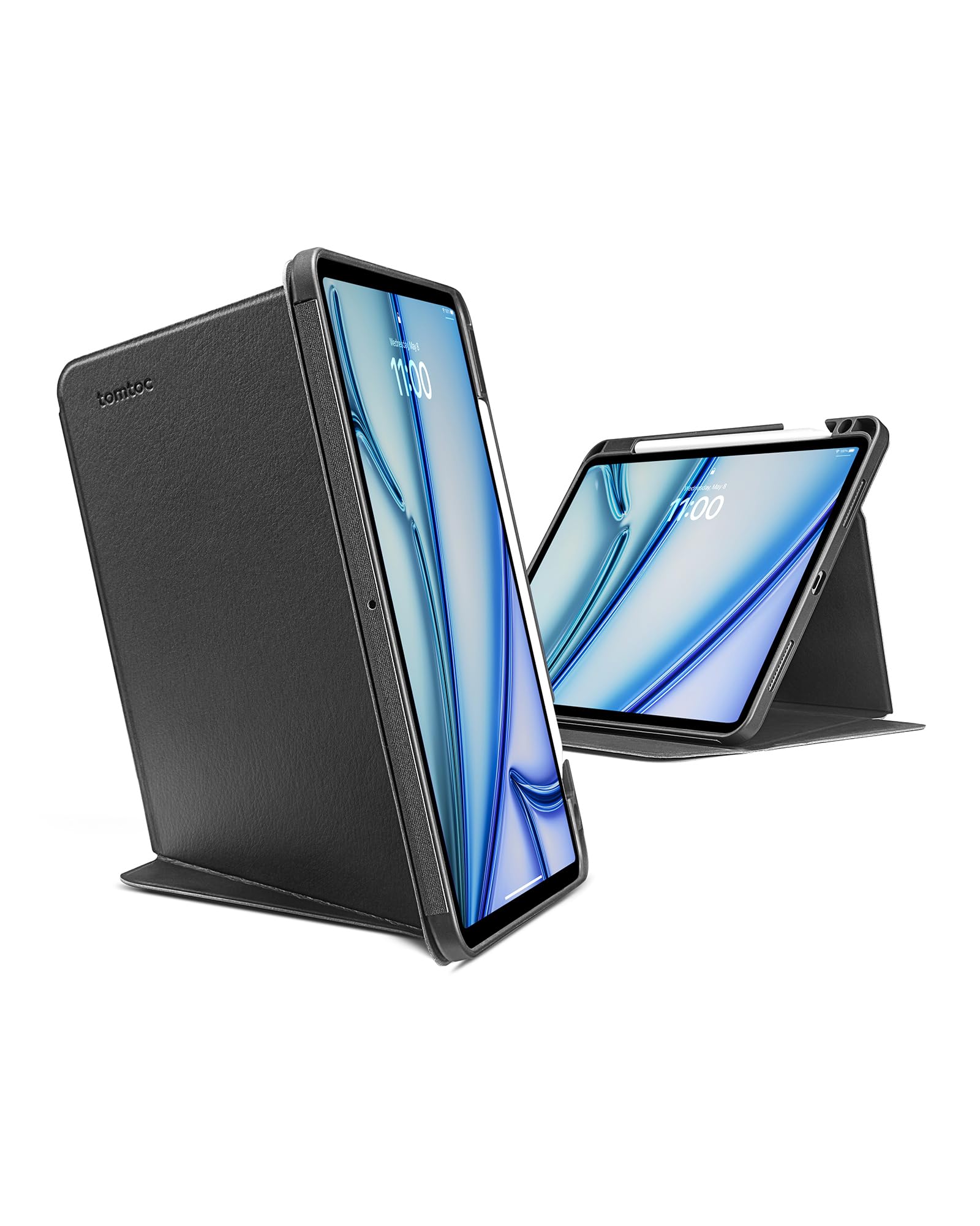 Tomtoc Vertical Case for iPad Air 4, Protective Case with iPad Pencil Holder, Magnetic Kickstand, Support iPad Pencil Wireless Charging