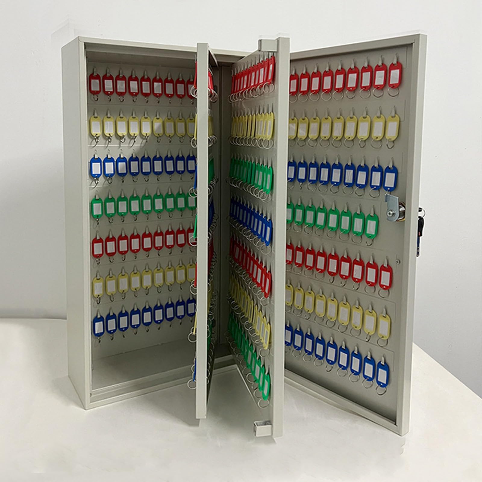 Key Storage Cabine 300-600 Position Key Cabinet Lock Box Wall Mounted Steel Key Organizer Position Key Cabinet Lock Box Wall Mounted Steel Key Organizer with Safety Lock(Size:400)