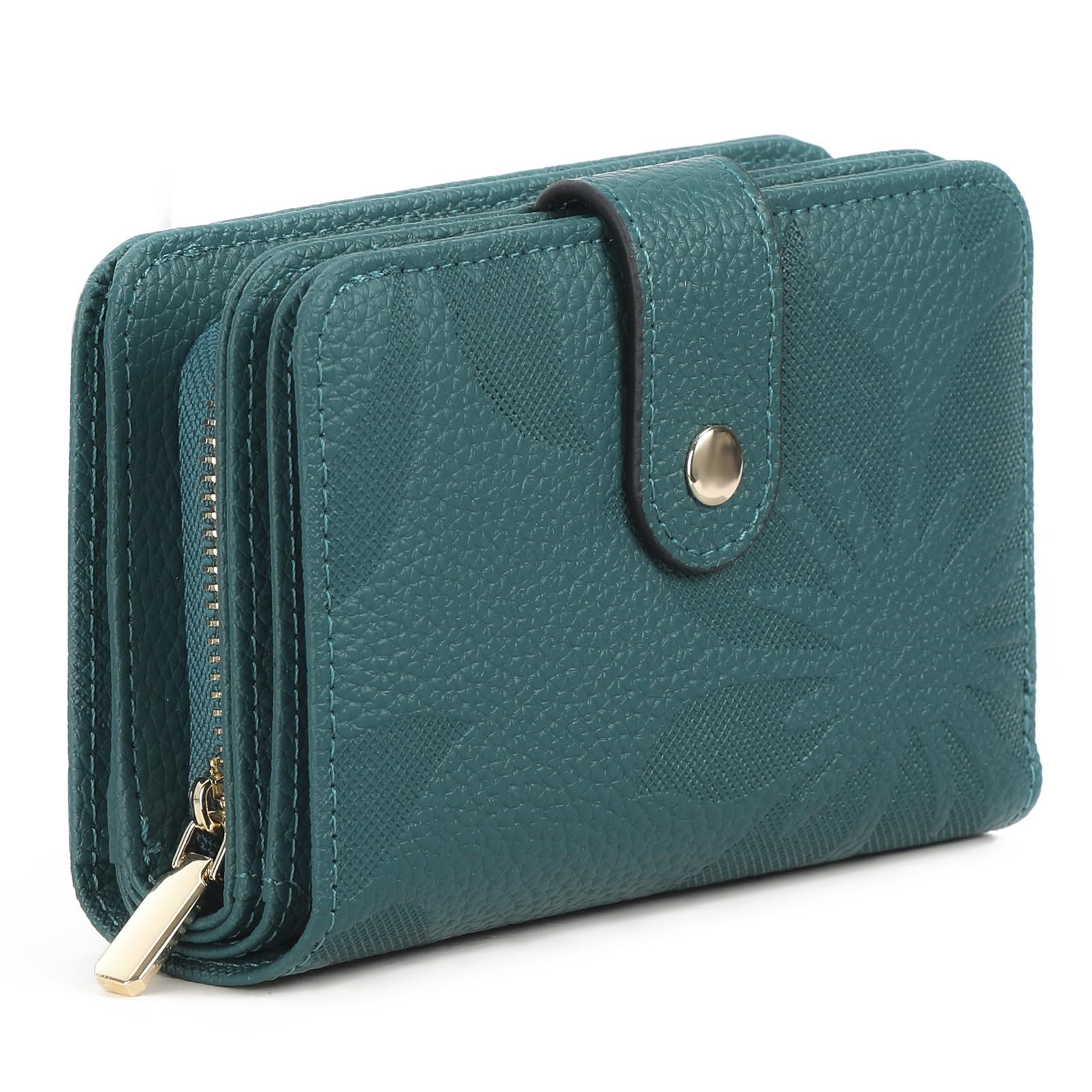 GAEKEAO Portefeuille Femme Cuir Petit Porte Monnaie Femmes RFID Blocage Court Portefeuilles avec Fermeture éclair Poche à Monnaie