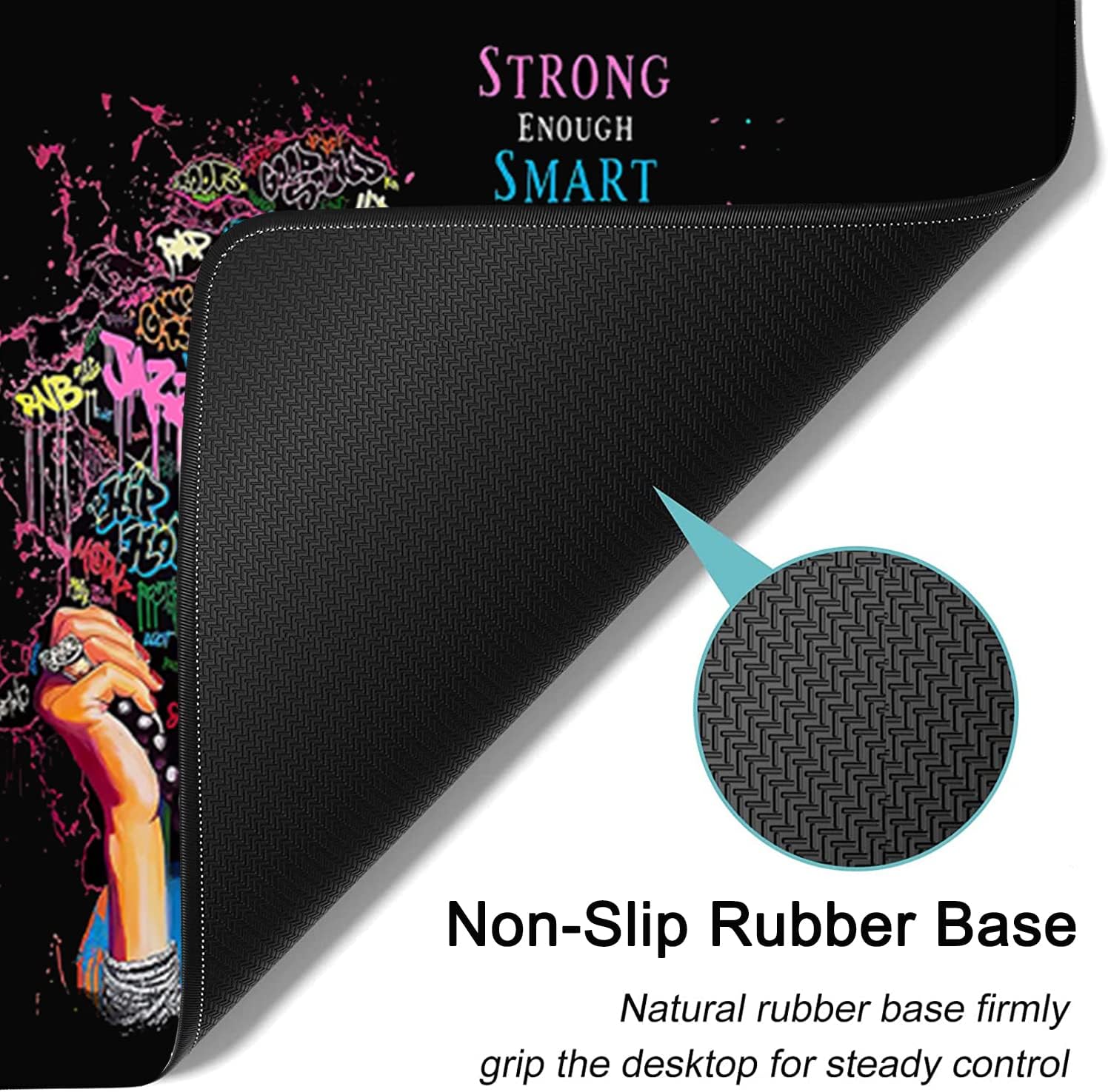 Large Mouse Pad, Extended Office Desk Pad 31.5x11.8in,Ergonomic Memory Foam Mouse Wrist Rest Support for Home Office Computer Writing Pad,African American Woman Black Women XXL Black Gaming Mouse Mat