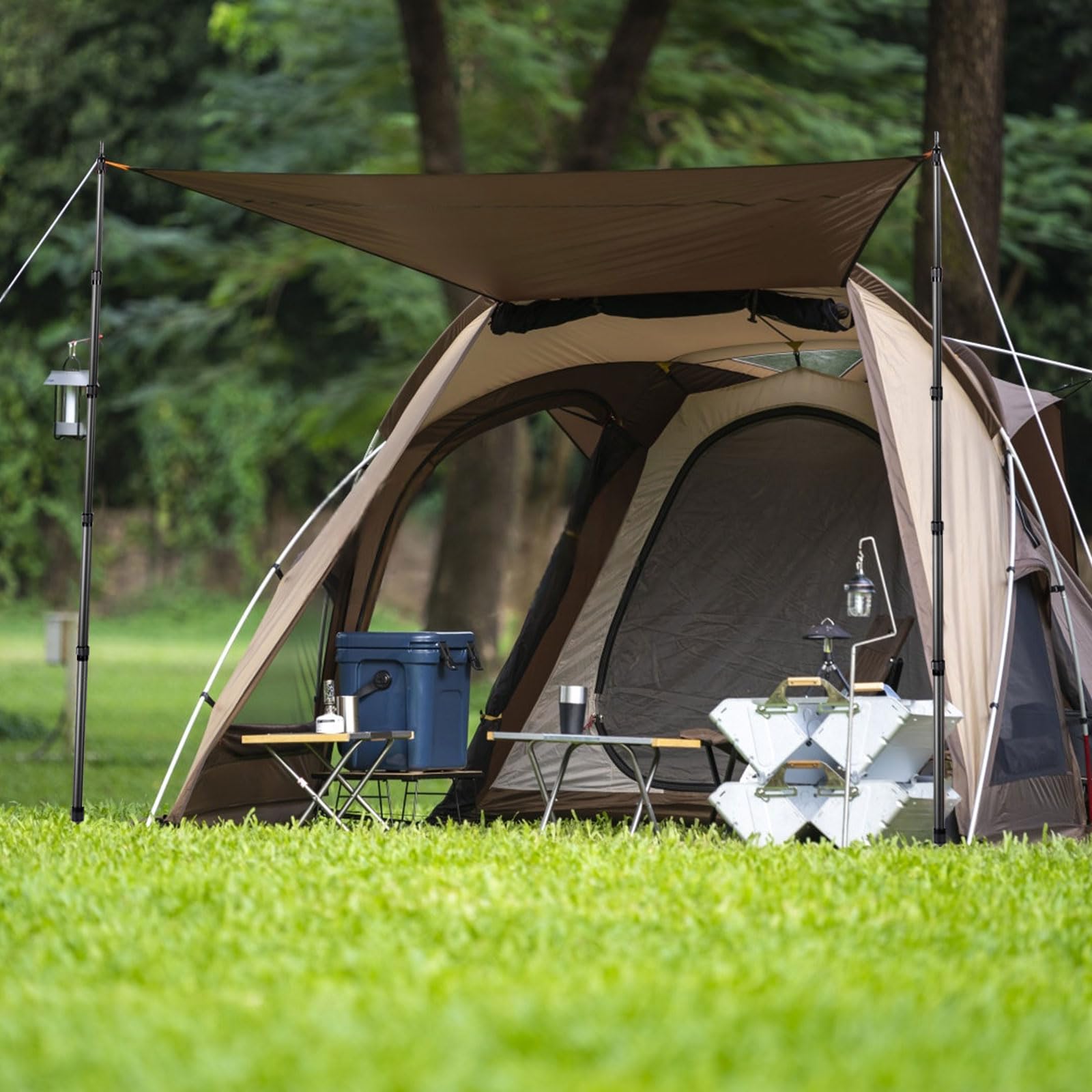 lalago 2er Set Kohlefaser Zeltstange Teleskop, Verstellbares Teleskopstange für Zelte, Ultraleichte Ultrastarke Markise Stangen, Teleskopierbare Zeltstangen, Sonnensegel Stange für Camping
