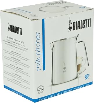 Bialetti - Sütlük - 300mL - Paslanmaz Çelik Gövde - Sürahi Ağzı Damlatmaz Özelliği - Sütün Isıtılması veya Köpürtülmesi İçin Uygun - Bulaşık Makinesinde Yıkanabilir