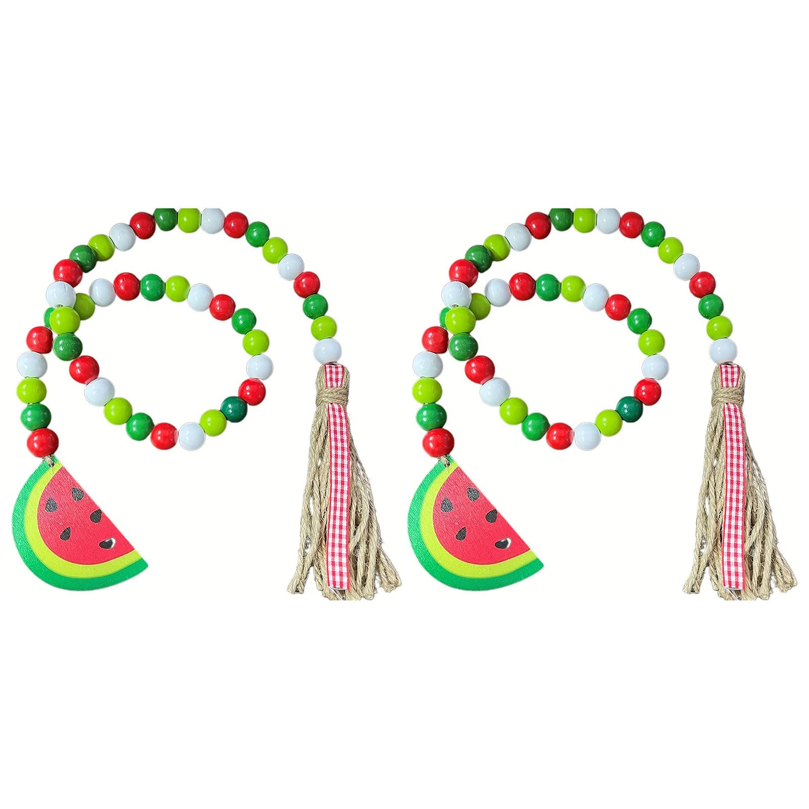 PANGBOER Wood Bead String Multicolors Bead Tassels Watermelon Tassels Wreath for Decorating for Various Use Festival Gift