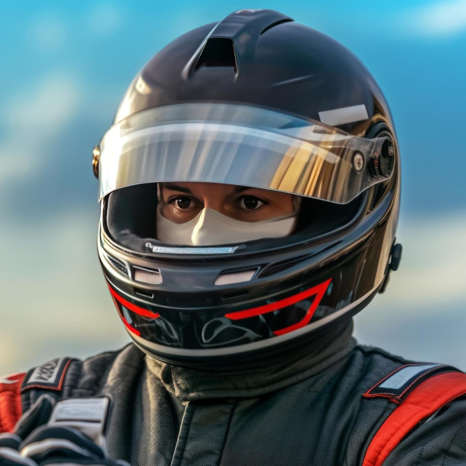 3 Pcs Racing Head Socks Balaclava for Men and Women Outdoor Lightweight Stretch Fit & Breathable Racing Balaclava for Auto Motorcycle White - Image 6