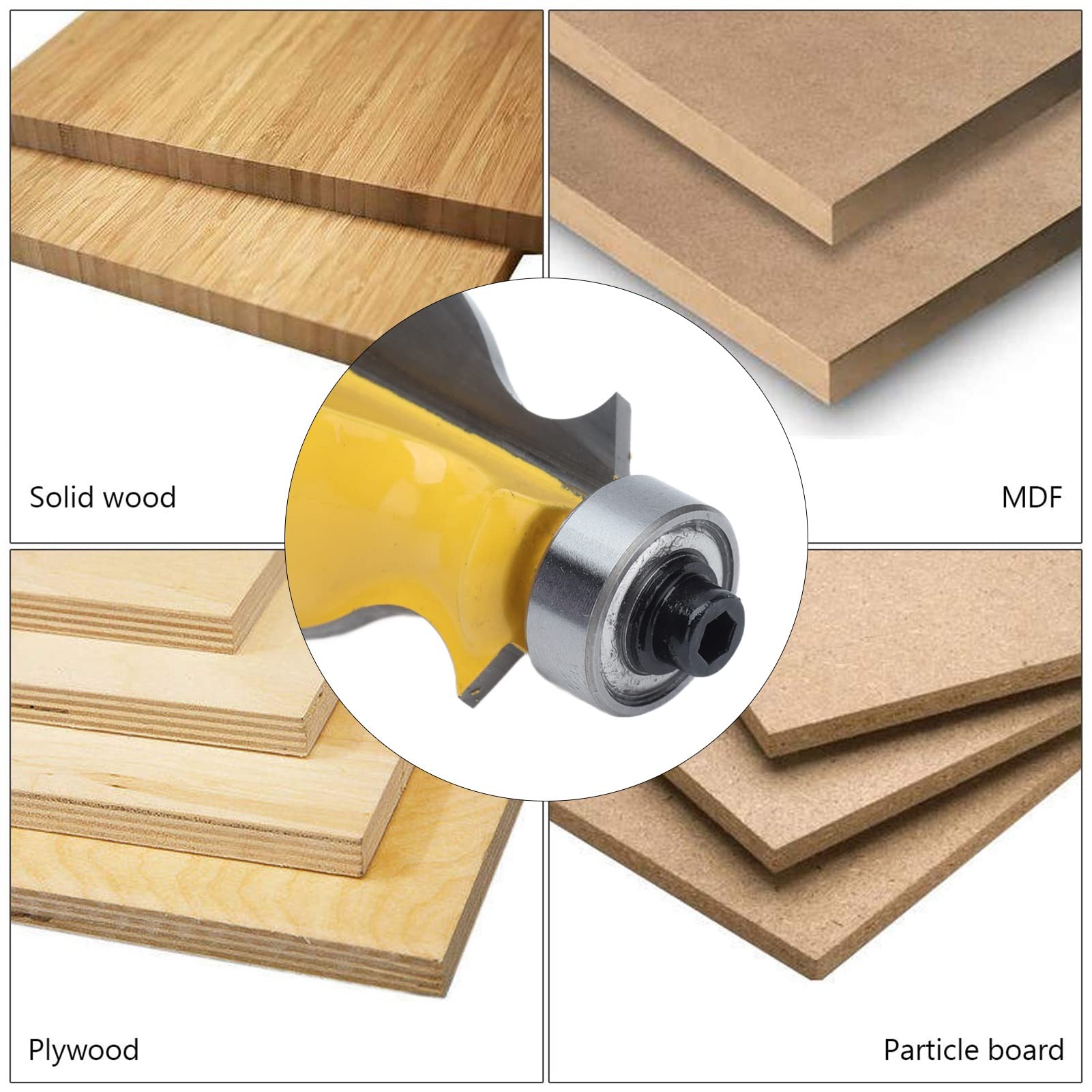 Fresa para madera en forma de T, Tolerancia arquitectónica del carburo cementado cortador de la caña 25m m CNC 12m pedazo router 0.003in
