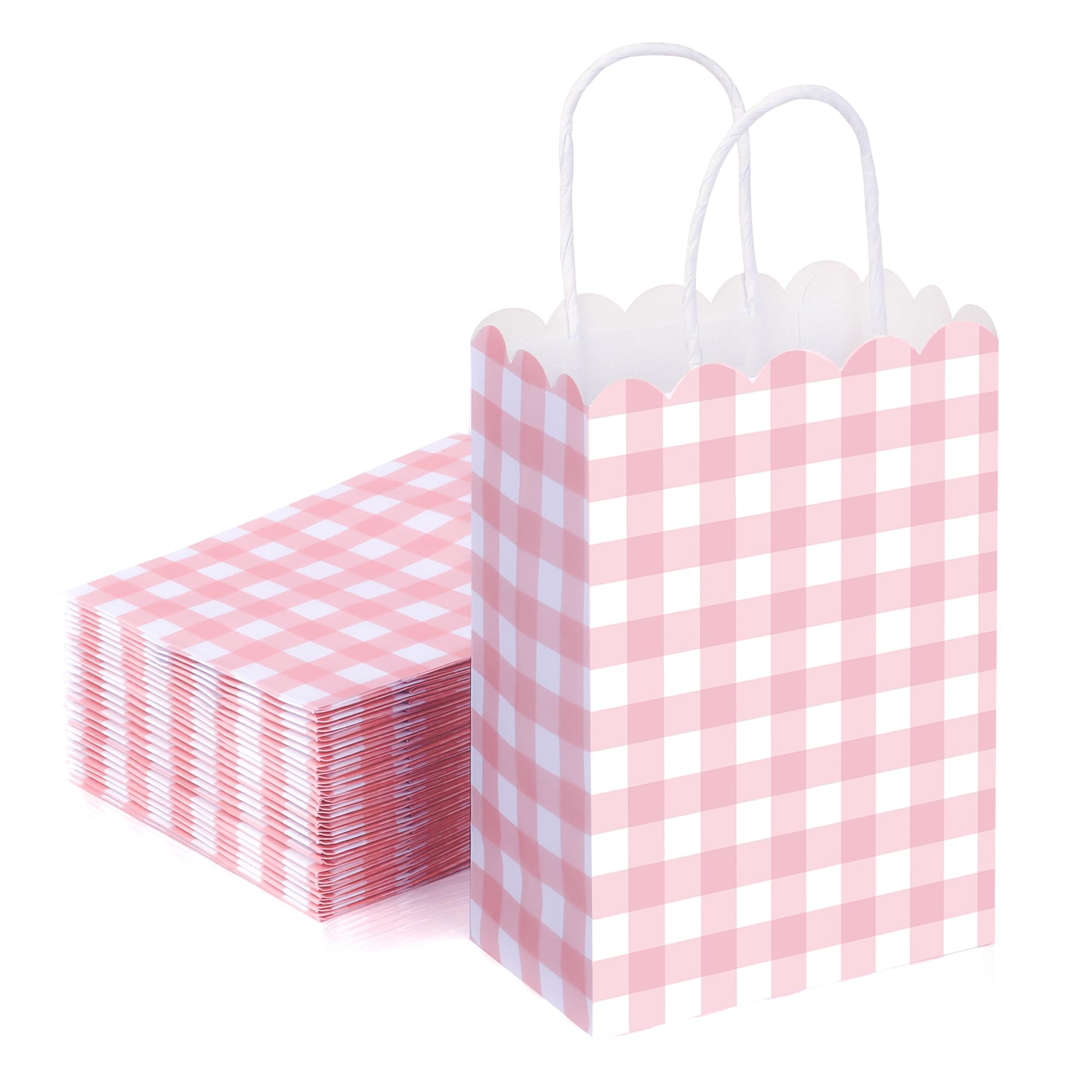 Skyygemm 16-Pack Pink Coquette Bow Gift Bags – Small Kraft Paper Goodie Bags With Handles For Parties & Favors - View #9
