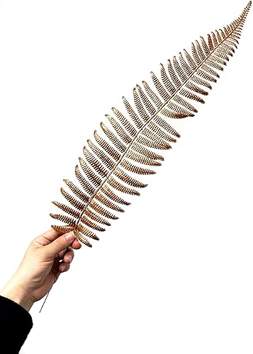 Miniatura 3 de CATTREE Plantas artificiales de oro, hojas de helecho grandes de 23 pulgadas de alto, paquete de 10, helechos Boston falsos, decoración de plantas
