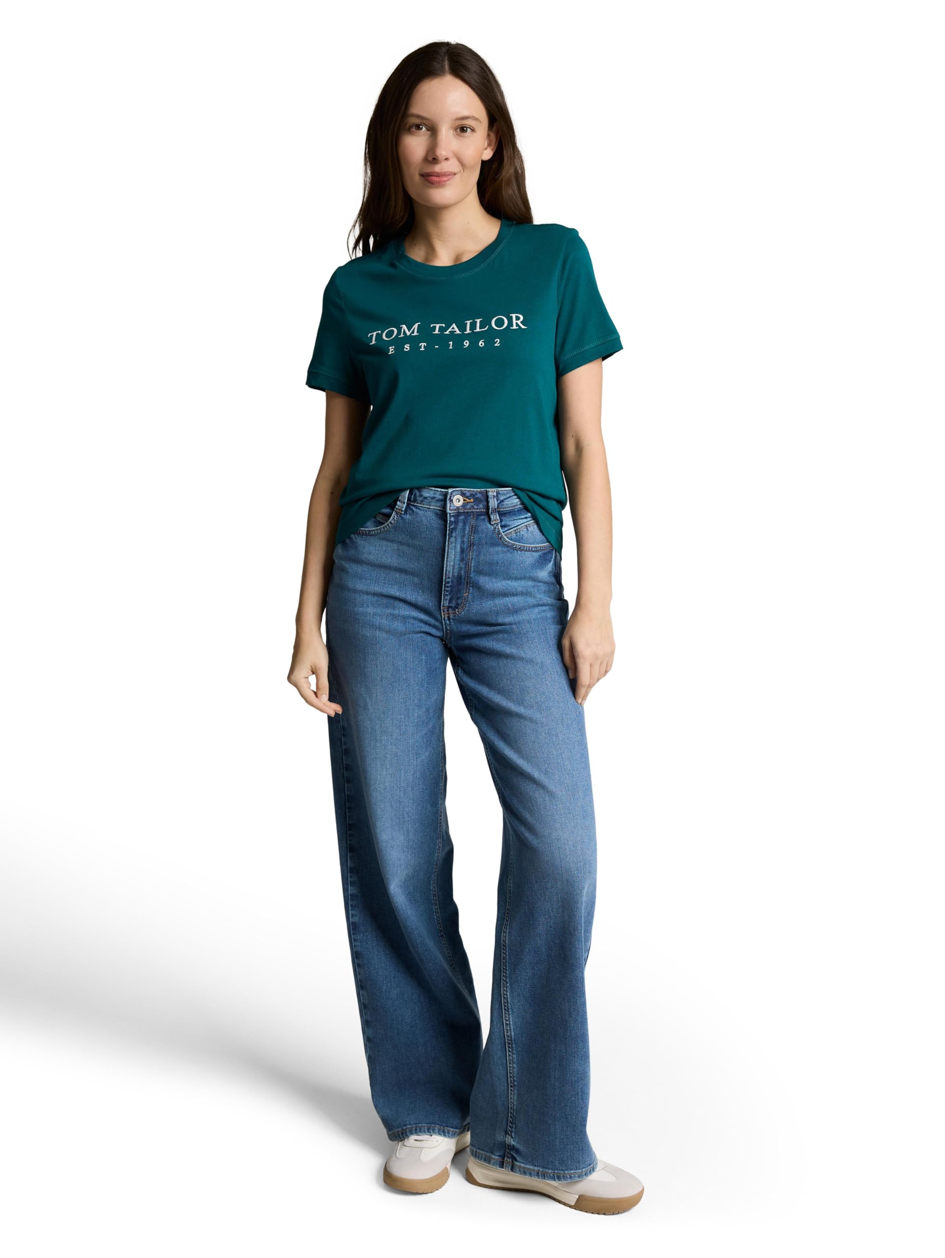 Basic T-Shirt mit Logo-Print – Ansicht 2