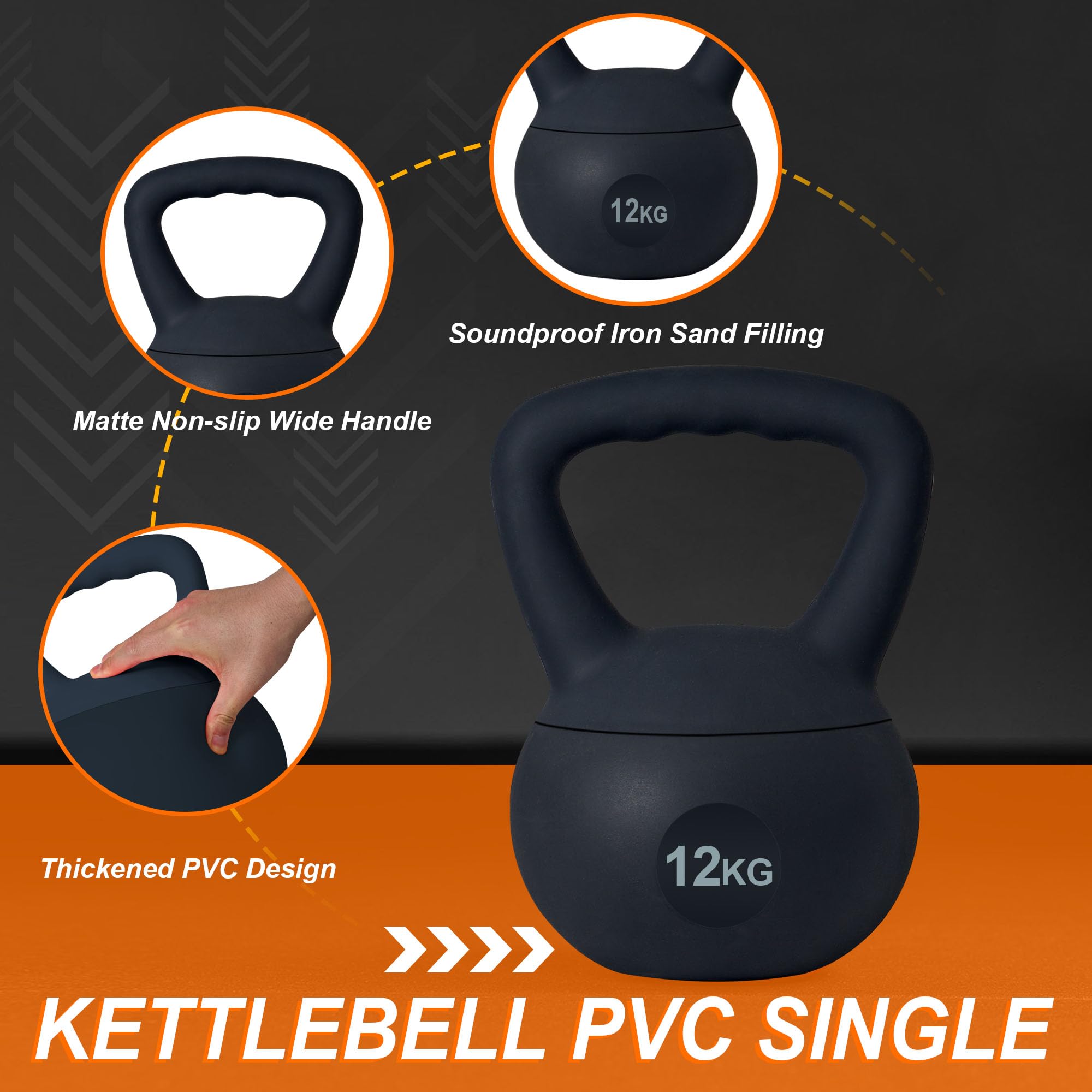 sogesfurniture Kettlebell morbidi, kettlebell sicuri per allenamento della forza, pesi riempiti di sabbia di ferro, kettlebell per allenamento della forza, per donne, uomini, bambini
