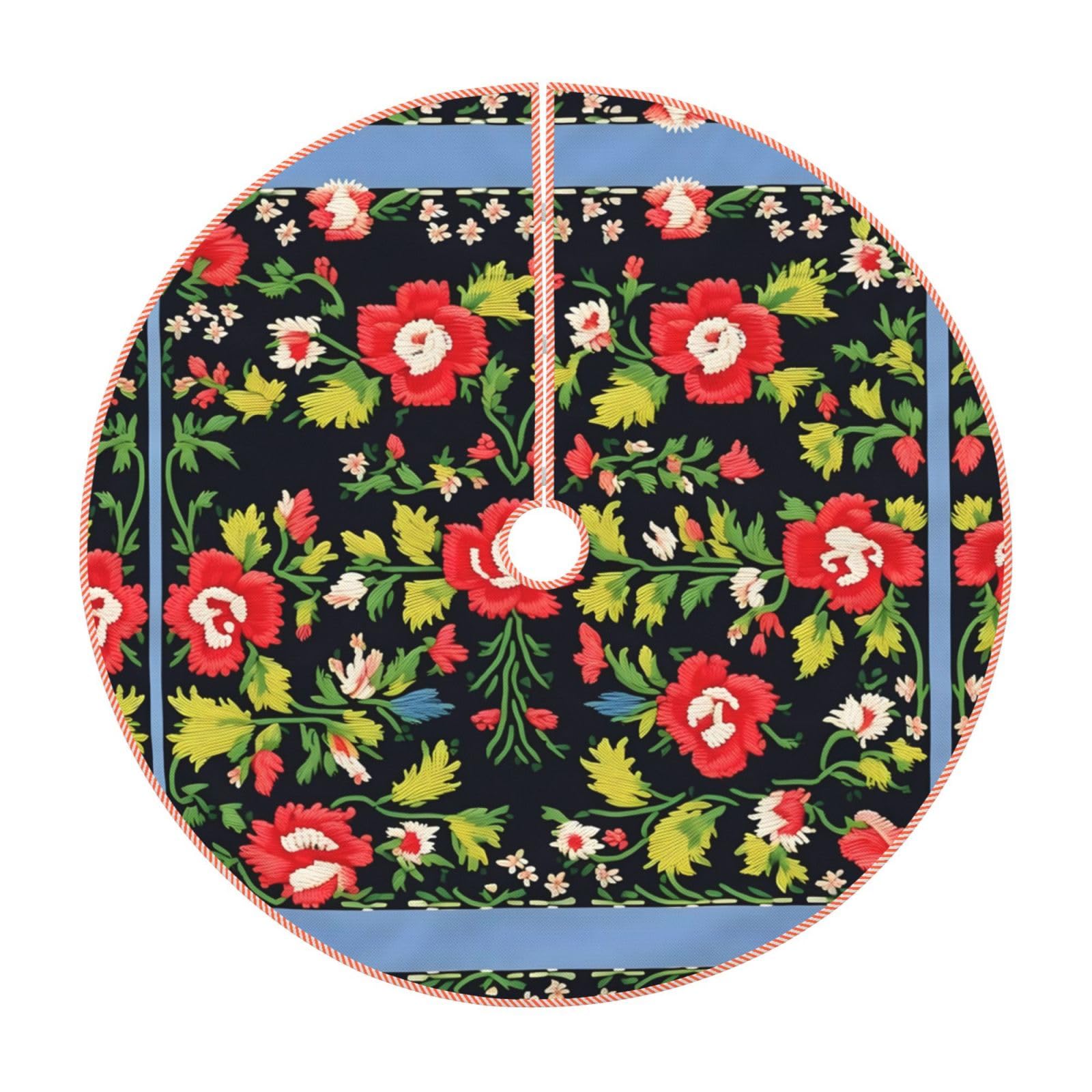 Jupe de sapin Noël broderie ukrainienne pour sublimer vos photos de fêtes en famille