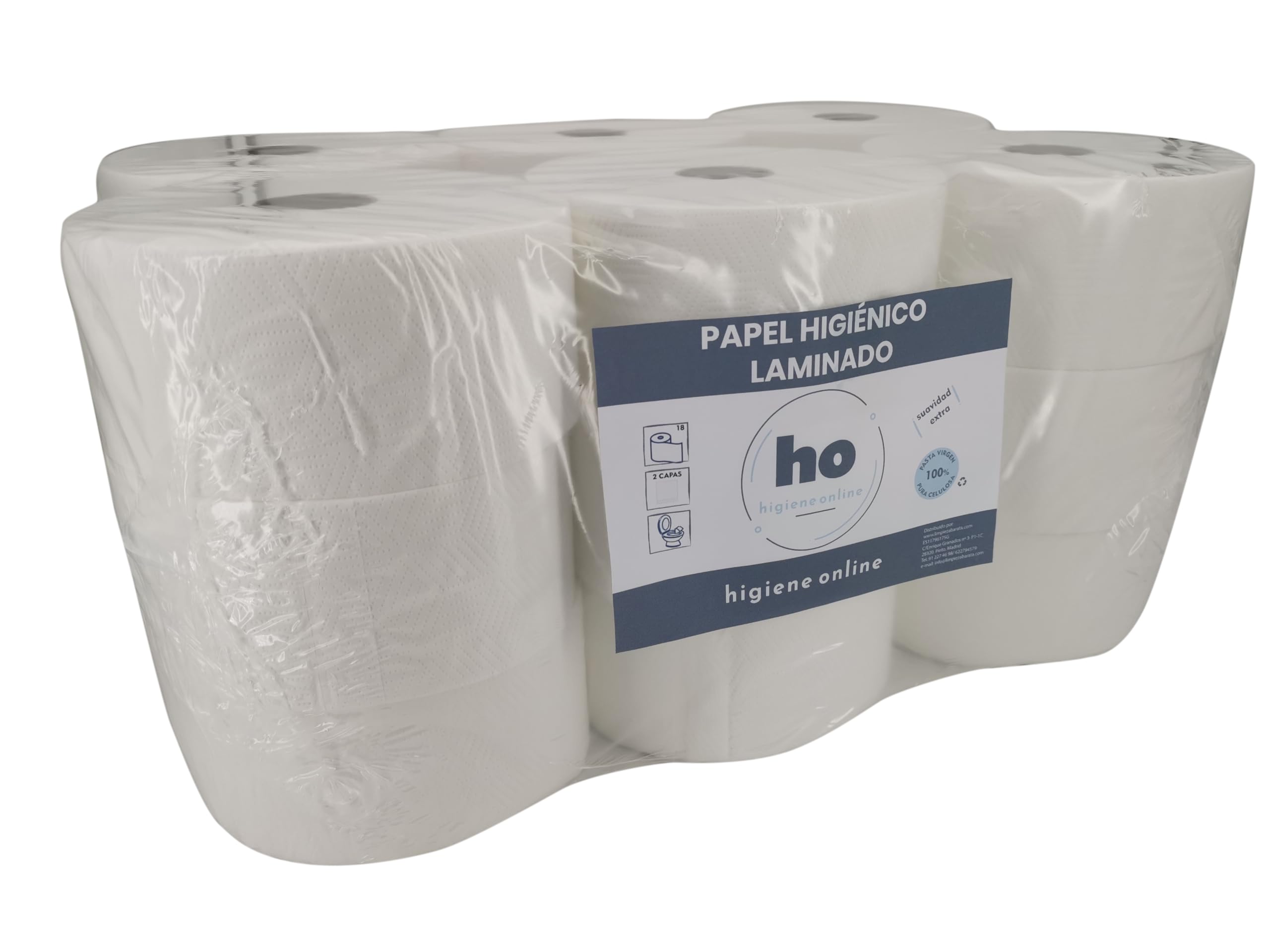 Pack Dispensador + 18 Rollos de Papel Higiénico Industrial