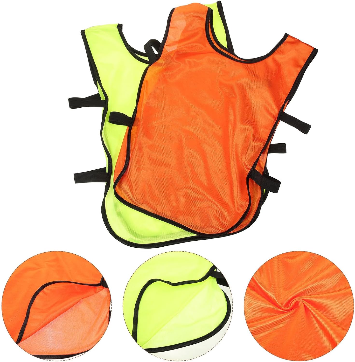 MAGICLULU 6pcs Youth Soccer Training Pinnies Vest Set Quick-drying Polyester Team Practice Vests with Breathable Mesh for Football and Sports Activities