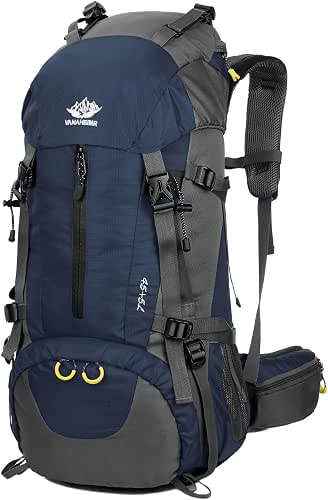 WoneNice 50L(45+5) Waterproof Hiking Backpack - Outdoor Sport Daypack with