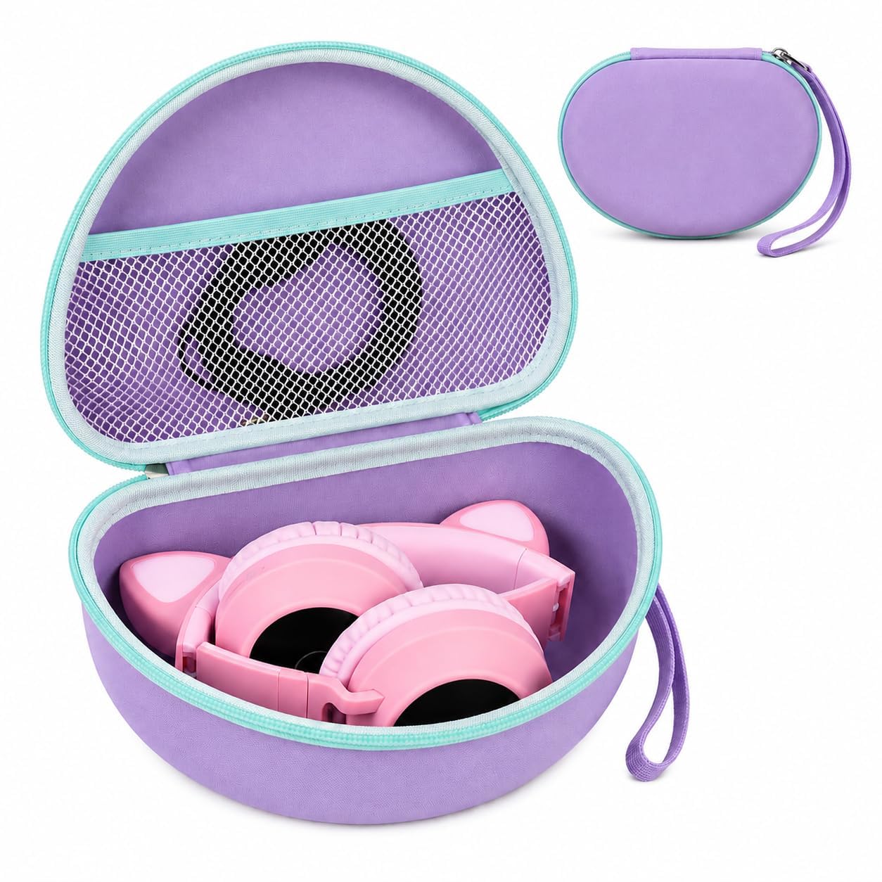 Headphone Case for Riwbox CT-7 Pink/for Jack CT-7S Cat Green 3.5mm/ for iClever IC-HS01/for Picun/for FosPower Bluetooth Wireless Over-Ear Headphones Headset Box Only,Purple