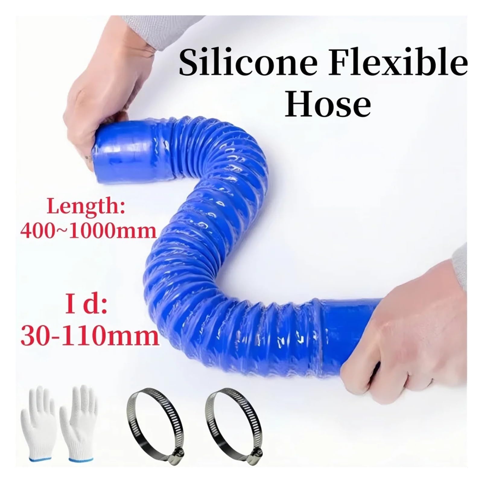 Manguera recta de silicona azul Radiador Tubo intercooler | Flexible, ajuste universal, ferretería, duradero, resistente al calor(500MM_ID 60MM)