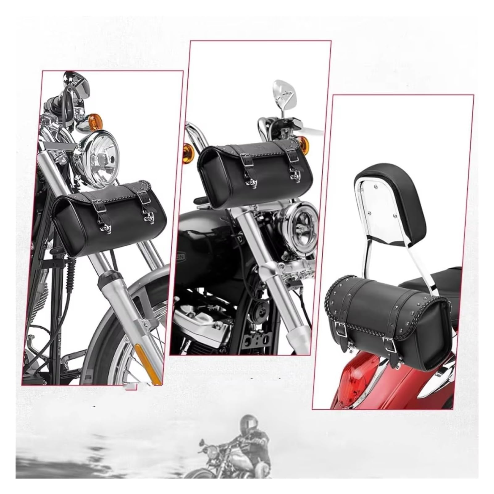 Borsa Portautensili Universale Forcella Per Moto 4-5L Laterale Impermeabile In PU Manubrio Anteriore Sissybar Custodia Rotolo Accessori Parti Sacche Moto