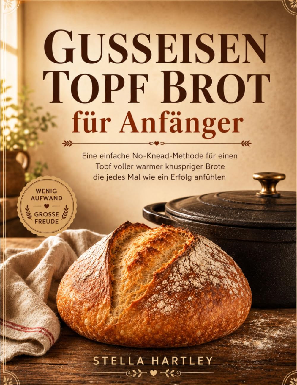 Gusseisen Topf Brot für Anfänger: Eine einfache No-Knead-Methode für einen Topf voller warmer knuspriger Brote die jedes Mal wie ein Erfolg anfühlen