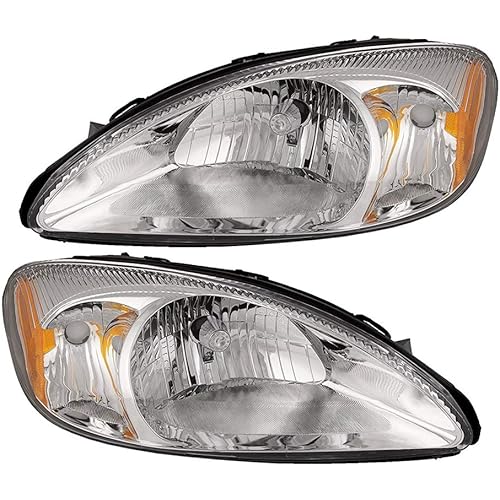 EPIC LIGHTING OE Style Replacement Headlights Assembly Compatible with Ford 2000-2007 Taurus [ FO2502169 FO2503169 1F1Z13008AB 1F1Z13008AA ] Left Driver & Right Passenger Sides Pair