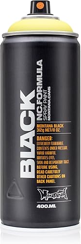 Montana Cans Pintura en aerosol Montana BLACK de 13.5 fl oz, 50% amarillo verdadero