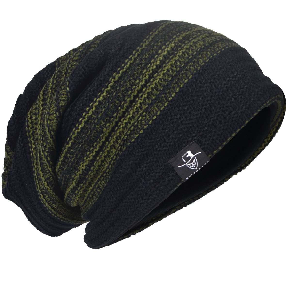 Hisshe Men's Retro-Green Oversize Beanie Slouch Skull Knit Large Baggy Cap Ski Hat B08 (Retro-Green)