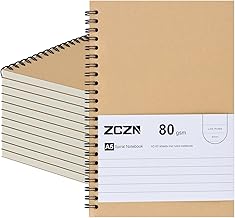 ZCZN A5 Lined Notebook, 12 Pack Spiral Notebooks for School, Study, Office Use, 120 Pages/60 Sheets
