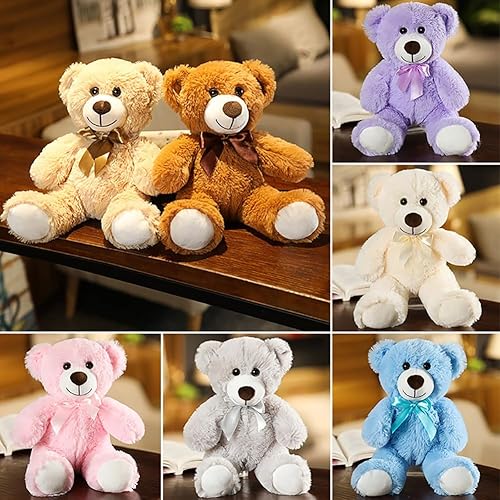 Miniatura 3 de Oso de peluche, oso de peluche suave de 12 pulgadas, regalos para niños pequeños en baby shower, día de San Valentín (B-rosa)