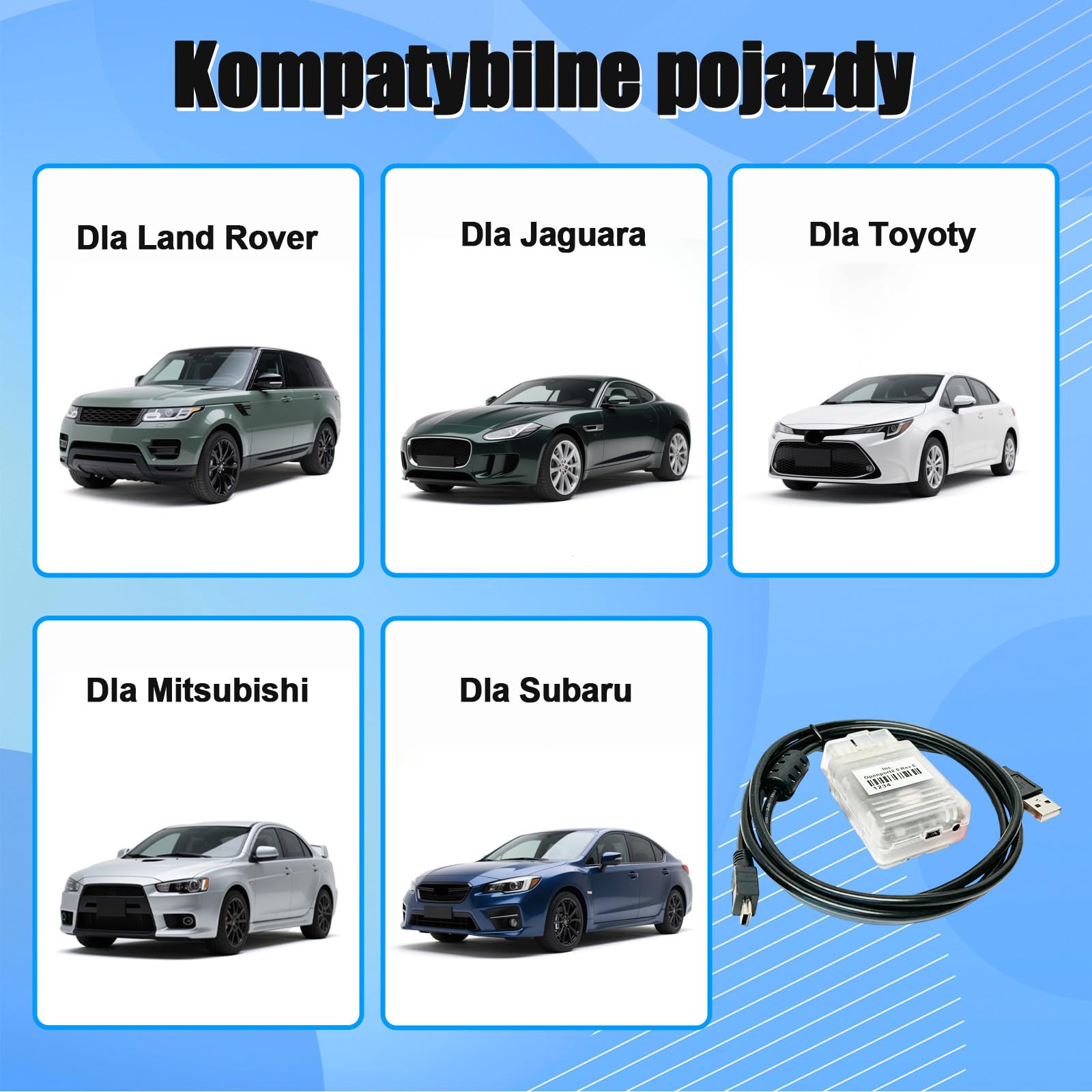 Openport 2.0 ECU Flash Scanner, OBD2 K-CAN kabel diagnostyczny kompatybilny z Jaguar for Land Rover for Toyota for Mitsubishi dla pojazdów Subaru, Work for SDD V163 for Techstream for Tactrix