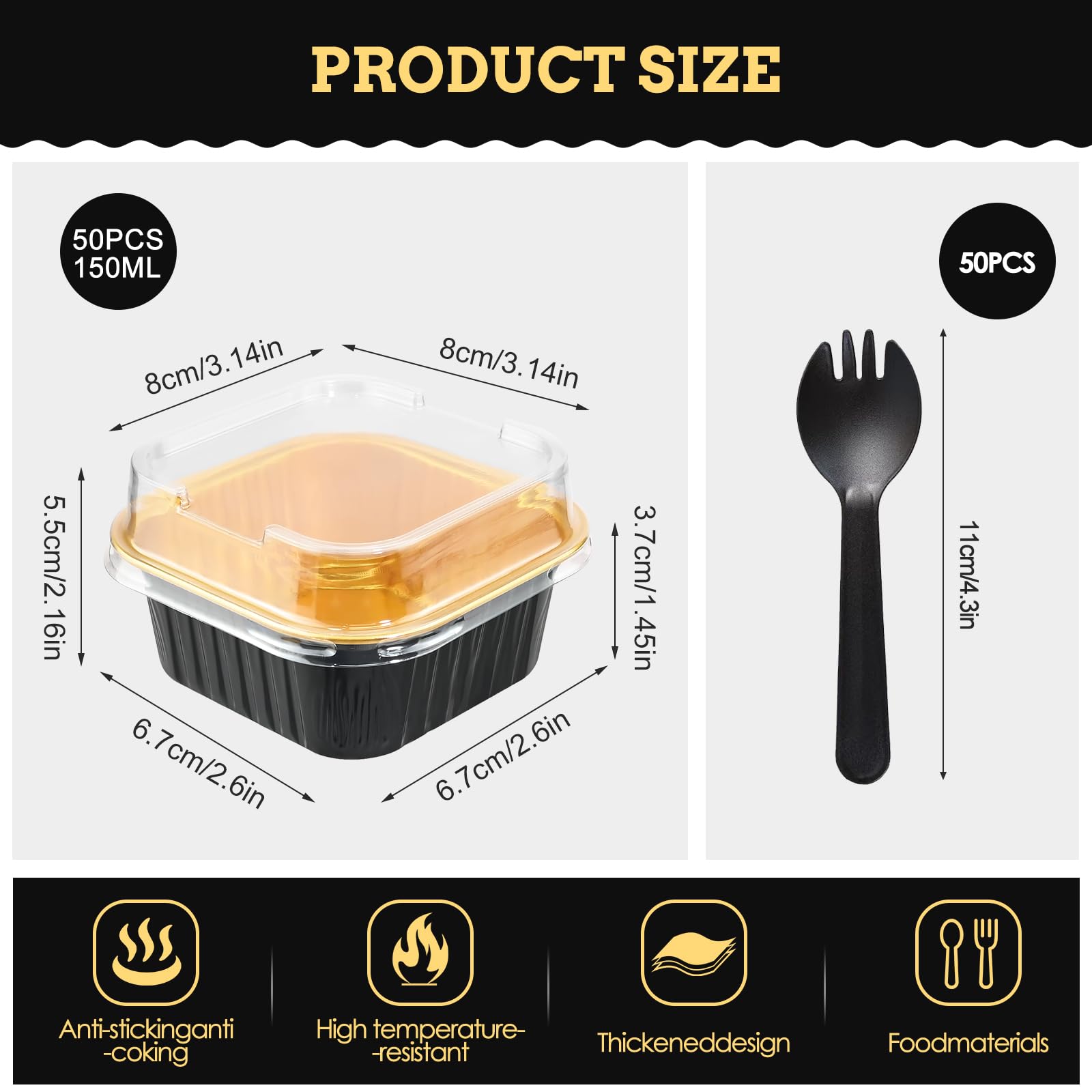 150PCS/50 Sets Mini Loaf Cake Cases - Image 2