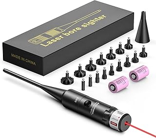 EZshoot Bore Sight Kit Bright Green or Red Dot BoreSighter with Big Button Switch for .17 to 12GA Caliber - EZshoot