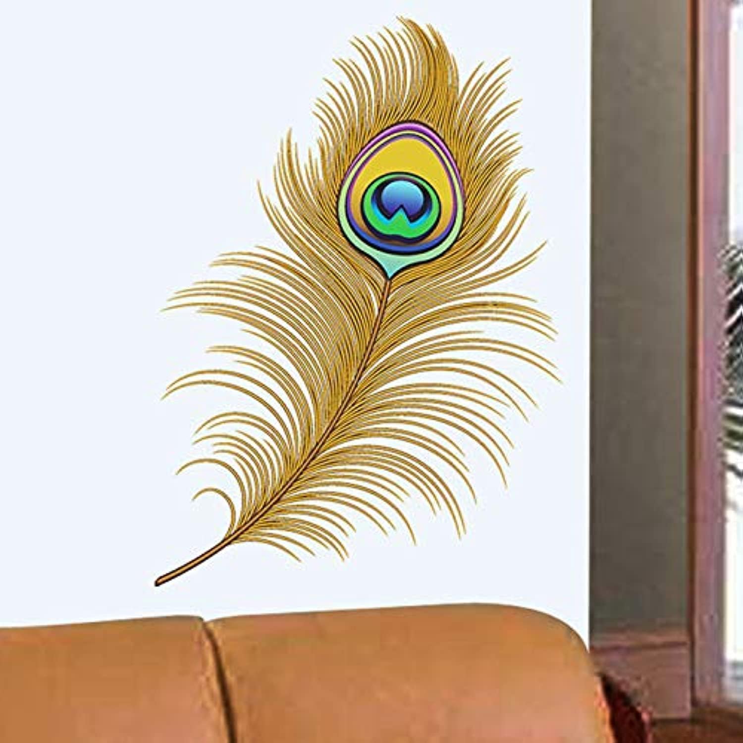 Decals Design Stickerskart Wall Stickers Oh Dreamy Peacock Feather (Wall Covering Area: 70cm x 60cm,Product Dimensions: 50x70cm)