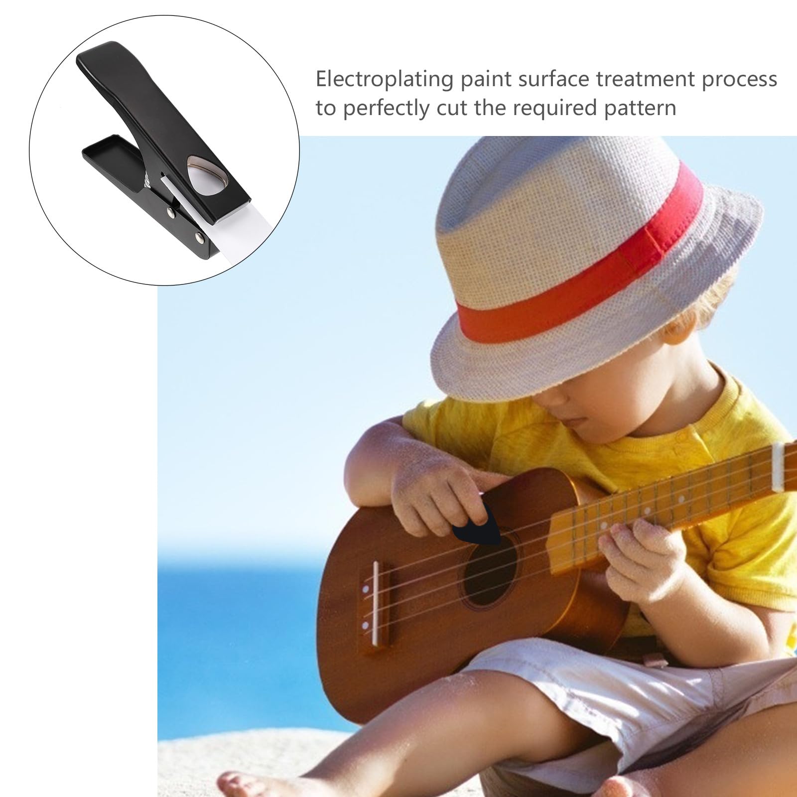 Beaupretty Gitarrenplektrum Selbstgemacht aus Eisen Stanzer und Komfortablem Griff mit Rutschfestem Silikonpad in Elegantem Schwarz für Einfache Herstellung von Gitarrenpicks