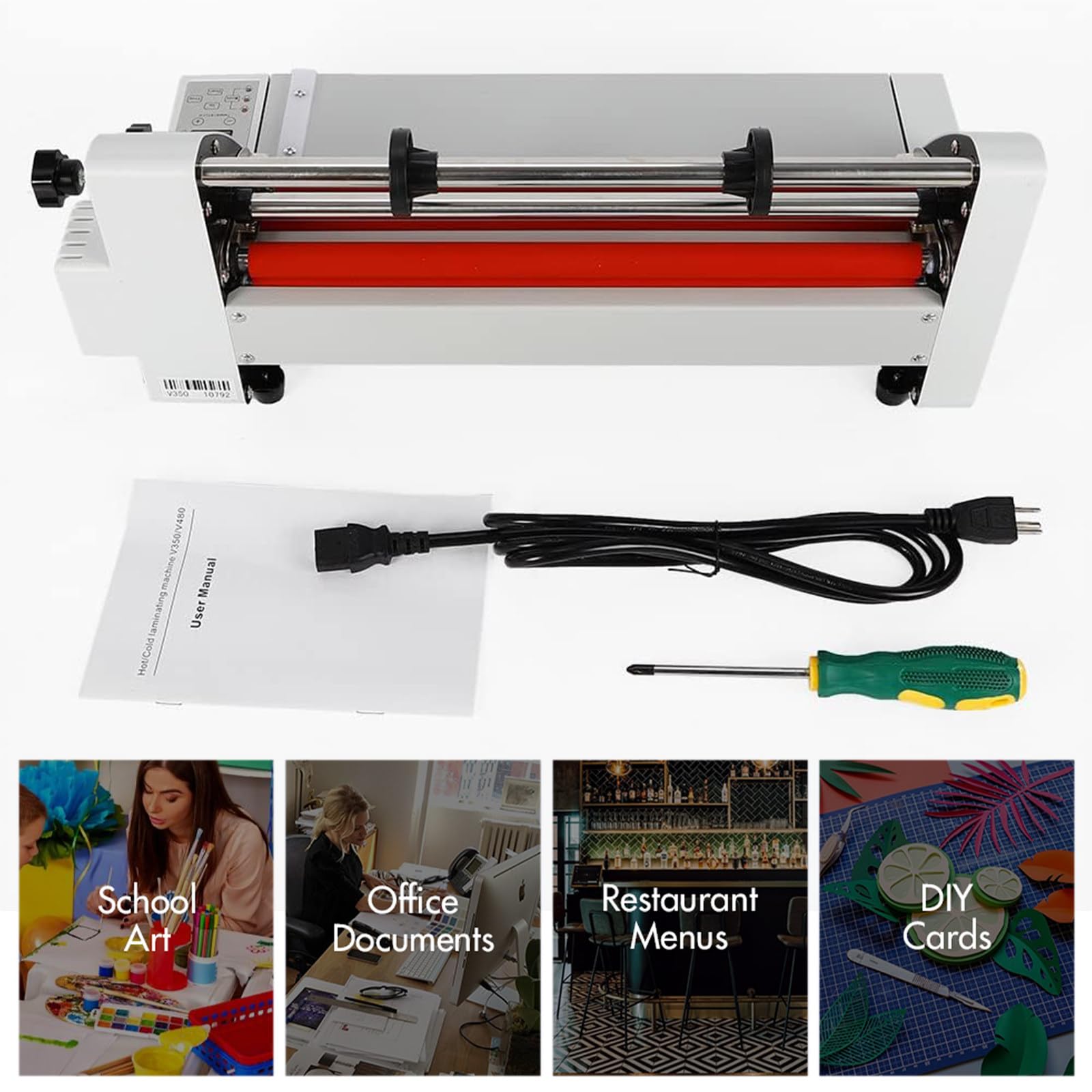 Laminatore, Macchina plastificatrice Termica da 13,7 Pollici con Tecnologia Fast Warm, Macchina plastificatrice Calda e Fredda per Insegnanti, Insegnanti, Ufficio (1 Rotolo di Pellicola)